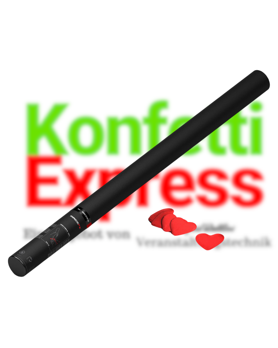 Magic FX Handbetriebene Konfettikanone Herzen - Rot
